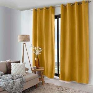 Rideau occultant thermique 135x240 Nordica moutarde