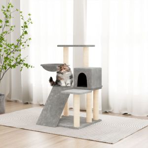 VidaXL 171661 Arbre à chat avec griffoirs en sisal Gris clair 82 cm