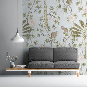 Panoramique numérique sur vinyl lourd intissé monkey jungle vert