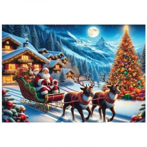 Wooden City Puzzle 1010 pièces en bois : Le Père Noël Arrive