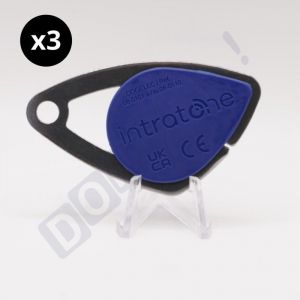 Lot de 3 badges électroniques Intratone Bleu - Badges Mifare en inox 08-0103 + 1 porte-clés Domobip
