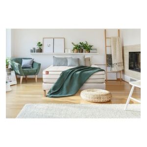 Ensemble sommier matelas LE DOUILLET 90x200cm M&eacute;moire de forme BioVisco Maxi &eacute;paisseur 26cm + sommier Blanc