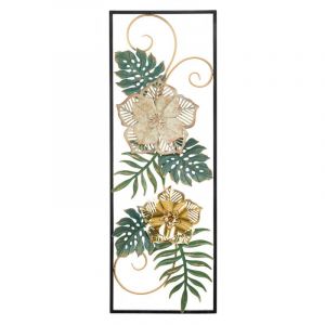 Alter Décoration murale, Fer, Avec motif floral, Dimensions : 31 x 4 x 90 cm - Dmora
