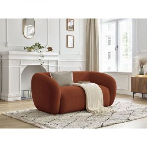 Bobochic Canapé droit fixe Canapé droit fixe 2 places celine tissu lisse Orange - Orange