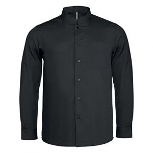 Kariban Chemise à manches longues et col mandarin - Homme (XL) (Noir) - UTPC2540