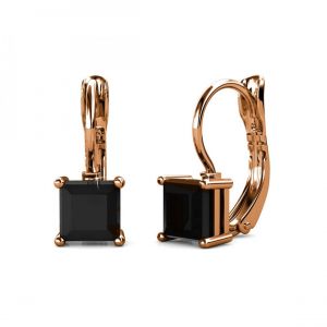 Boucles d?oreilles Femme MYC-Paris Square - DE0007-RG-BK Laiton Doré rose Noir