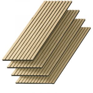 Kosmi Panneaux Acoustiques D&eacute;coratifs en MDF &ndash; Lot de 4, Ch&ecirc;ne Blanc, 120x60cm