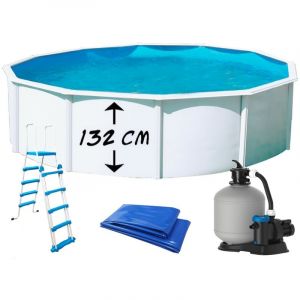 Toi Piscine Piscine hors-sol magnum ronde 5.50 x 1.32m filtre à sable 6m3/h + echelle sécurité