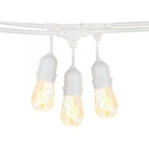 Optonica Guirlande Guinguette Blanche Suspendue IP65 6m pour 10 Ampoules E27