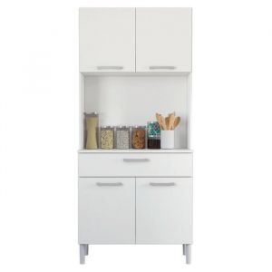Buffet de Cuisine 4 Portes 1 Tiroir Blanc Largeur 80 cm - Blanc