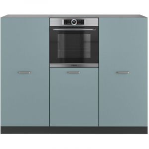 Bloc de cuisine R-Line, Bleu-gris/anthracite, 180 cm sans plan de travail Vicco