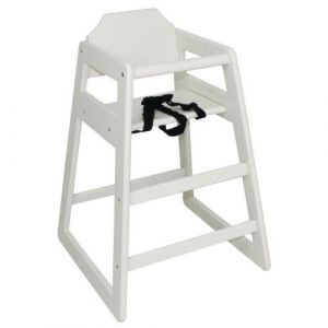 Image de Bolero Chaise haute en bois blanche