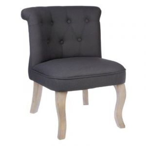 Image de Atmosphera Fauteuil Design Lin "Calixte" 63cm Gris Foncé