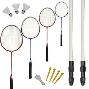 Best Sport Badminton-spiel Garnitur Mit Netz Set 4 pièces Mixte, Multicolore, 172 cm