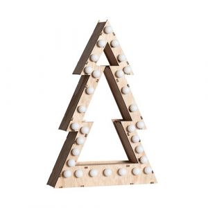 TechBrey Sapin de Noël LED Bois à Piles Gaspar 200 mm