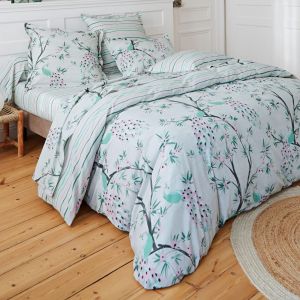 Housse de couette,motif paons et feuillage PARADE NUPTIALE 140x200 multicolore