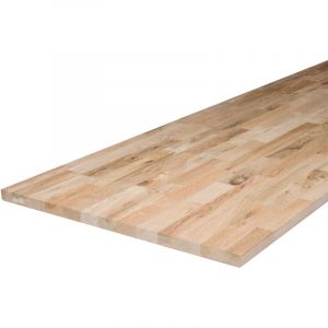 Plan de travail bois massif Ch&ecirc;ne lamell&eacute; about&eacute; L.250 x P.65 cm, Ep.26 mm