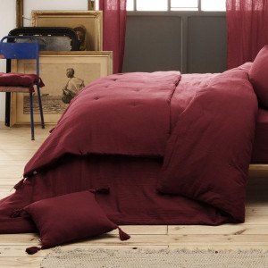 Edredon gaze de coton (90 x 200 cm) Gaïa Lie de vin