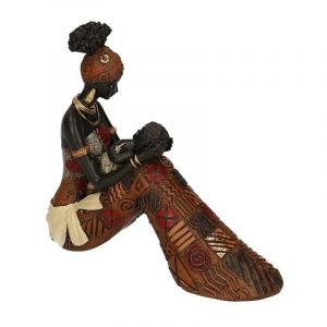 Vacchetti Figurine en résine pour Femme Africaine, Multicolore, Petit