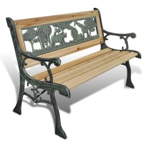 Banc de jardin meuble de patio d'extérieur terrasse pour enfants 84 cm bois 02_0011763