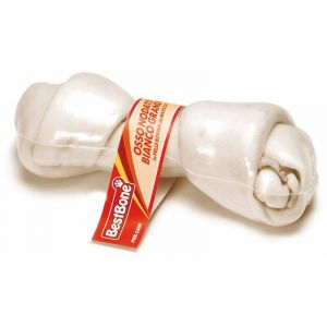 Bestbone - Grand os blanc en cuir de vachette thermor&eacute;tractable pour chiens