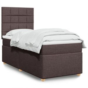 VidaXL Sommier &agrave; lattes de lit avec matelas Marron fonc&eacute; 100x200 cm