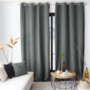 Enjoy Home - Rideau en velours Heaven - 140 x 260 cm - Gris foncé - Heaven
