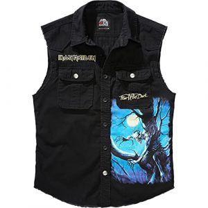Iron Maiden Brandit x - Fear Of The Dark Vintage - Gilet - noir - L - 100% Coton,Coton