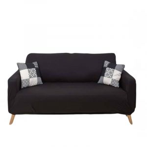 Housse Extensible Coloris Noir pour Canap&eacute; 2 Places