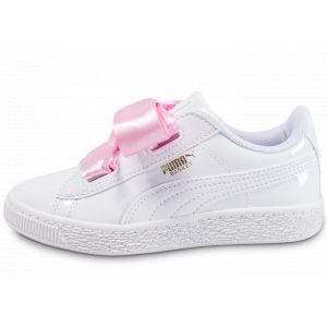 Puma Heart Patent PS, Baskets Mode Fille, Blanc White White 2, 34 EU