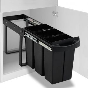 D-Bleutop VidaXL Poubelle amovible de cuisine Fermeture en douceur 36 L