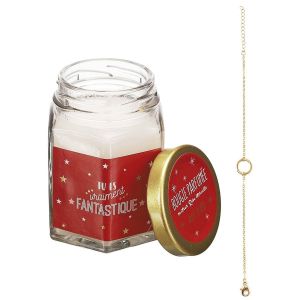 Bougie parf ée en bocal avec bijou surprise Vanille