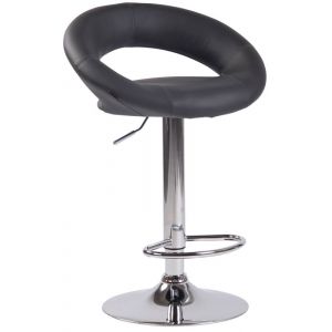 CLP Tabouret de bar Olinda en similicuir gris Métal chromé