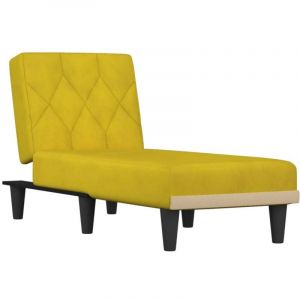 VidaXL Chaise longue jaune velours