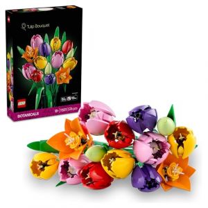 Lego Botanicals Le Bouquet de Tulipes - Set de Construction pour Adulte avec Fleurs Artificielles - 14 Tulipes dans 5 Couleurs - D&eacute;coration pour la Maison ou la Table - Cadeau DIY pour Femme 11501