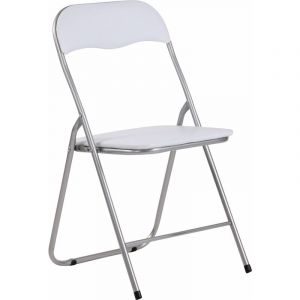 CLP Chaise pliable Felix, Blanc - Argent