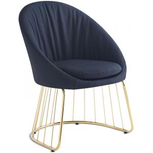 Cotecosy Chaise Design en Tissu "Mayra" 84cm Noir