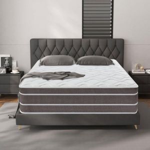 Yidatong - Matelas 140x190 cm - Ép 24cm - Mémoire de forme - 7 Zones -Fermeté Moyenne - Respirabilité - Haute Resilience - Extrêmement Durable