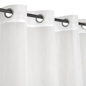 Atout Ciel Lot de 2 Voilages &agrave; &oelig;illets 140x240cm pr&ecirc;t &agrave; Poser, Blanc