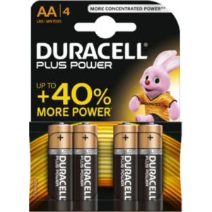 Image de Duracell Plus Powe pile 1,5v Alcaline LR06 - Blister de 4