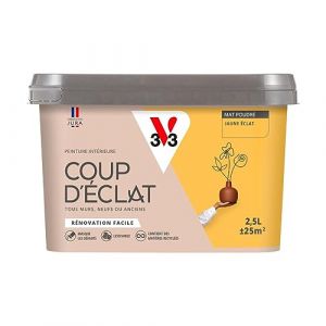 V33 Peinture murale intérieure Coup d'Éclat Jaune éclat Mat Poudré 2,5L