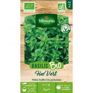 Image de Vilmorin Sachet de graines de Basilic fin vert Bio