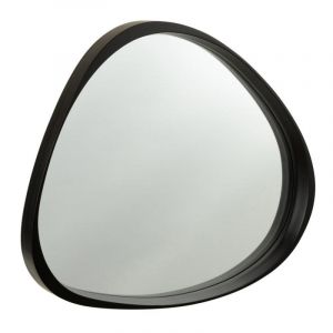 Miroir Mural en Verre Design "Giles" 77cm Noir Prix