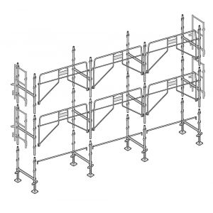 Image de Echafaudage façadier 60 m² garde-corps sécurité