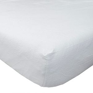 Drap-housse blanc en flanelle grand bonnet 180 g/m² - 140 x 190 cm