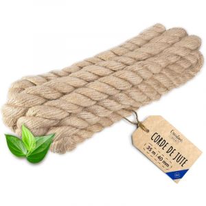 35m Corde Jute 40mm - Personnalisable, Solide, Naturelle - Creative Deco
