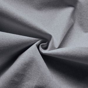 Tissu anti tache aspect lin gris perle - Mondial Tissus