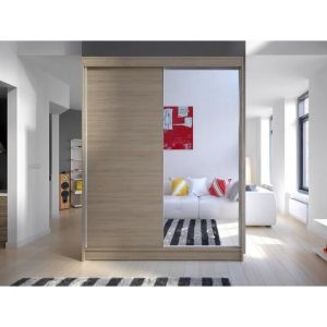 Armoire Atlanta 140, Sonoma chêne, 200x150x58cm, Portes d'armoire: Glissement