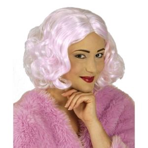 Ruedelafete Perruque Candy Butt mi-longue, Rose
