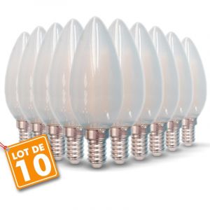 Eclairage design Lot de 10 Ampoules LED E14 opaque 4W eq 40W 470lm | blanc-neutre-4000k